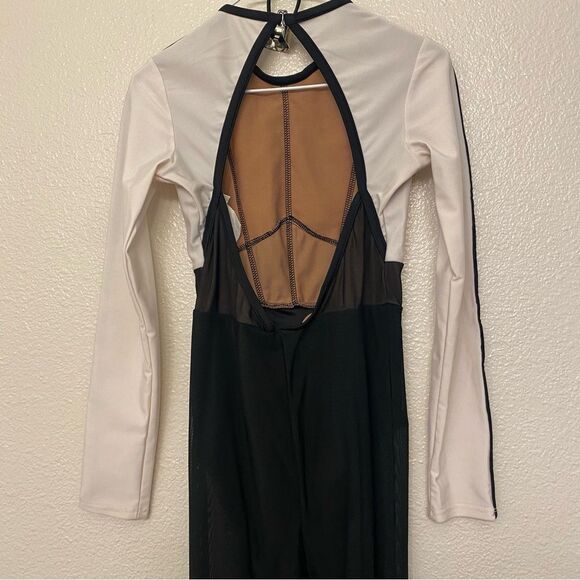 Revolution Dance Costume unitard black white ISOLATED INCIDENT RC24578 LC child - Picture 3 of 12